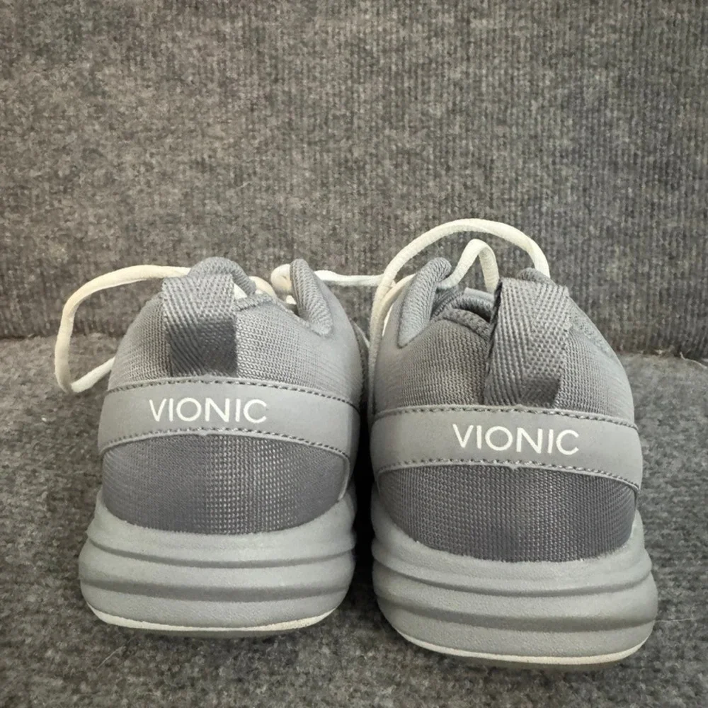 Vionic Grey Mesh Lace Up Active Walking Sneakers Shoes Womens Size 6